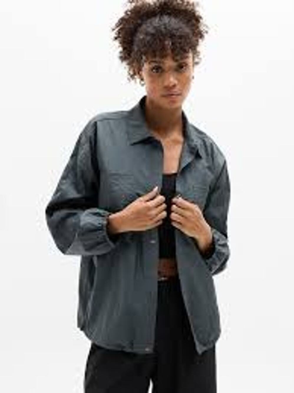 Athleta Lunar Shine Button Down Shirt Small (B160292)